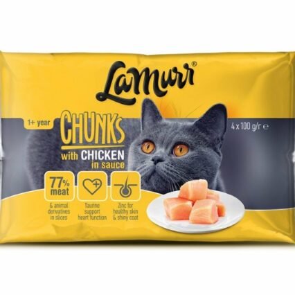 LaMurr konservuotas kačių ėdalas su paukštiena padaže, 4x100g